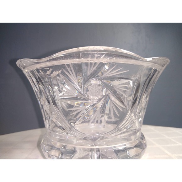 Anna Hutte Bleikristall Lead Pinwheel Crystal Cut Crystal Footed Candy Dish - Picture 2 of 5